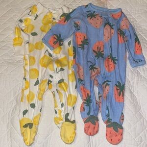 Set of 2 Carter’s fruit themed onesies 3 mo